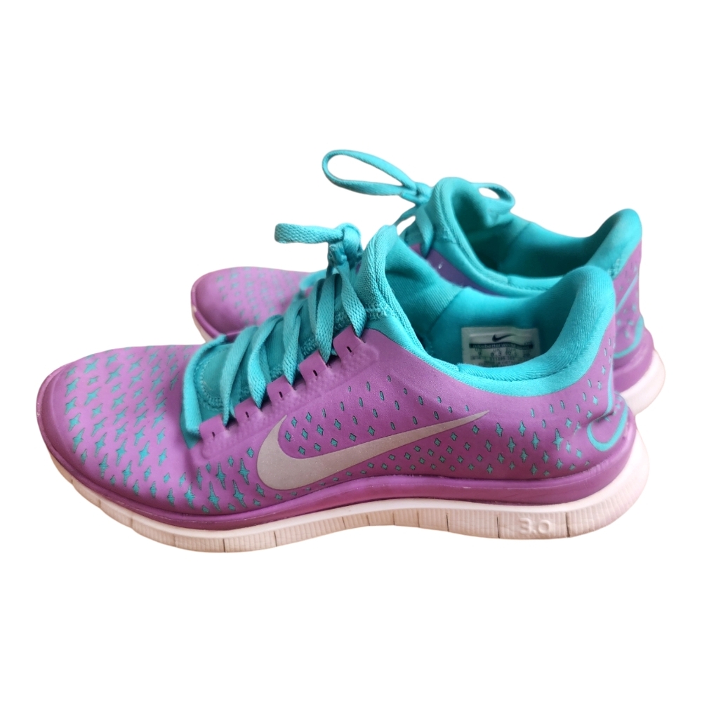 Nike Free 3.0 Running Gym Shoes 511495 503 Purple Teal Womens Lightweight Size 9